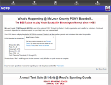 Tablet Screenshot of mcponybaseball.com